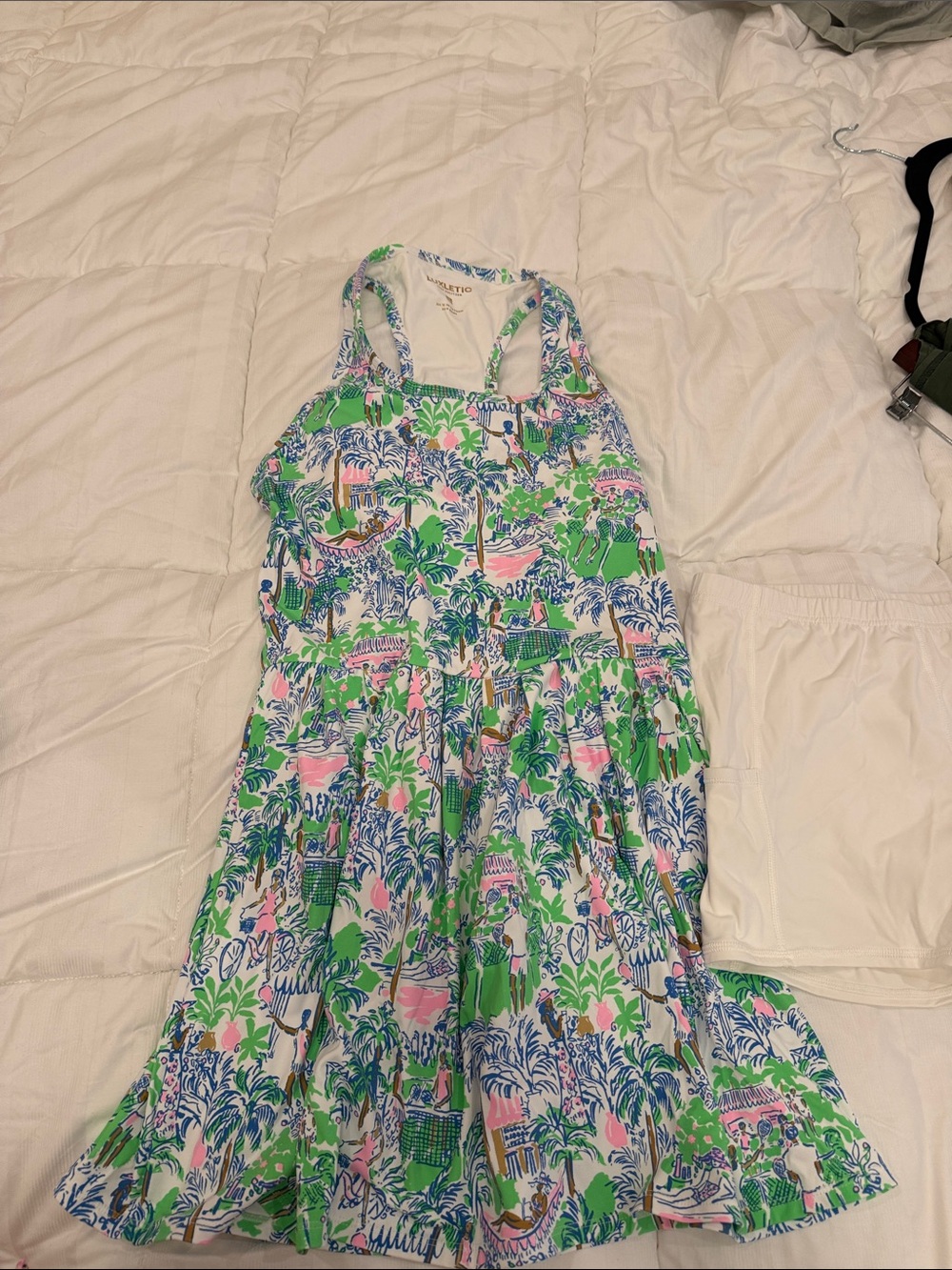 Lilly Pulitzer Green Blue Pink Tropical Print Athletic Shorts Dress